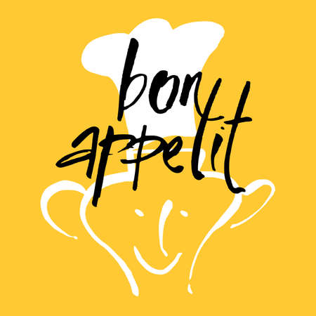 Restaurant menu template with chef. Bon appetit. Vector illustration.のイラスト素材