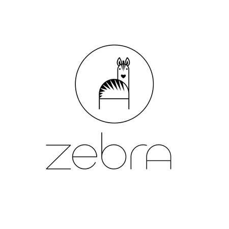 Zebra template. Design illustration.のイラスト素材