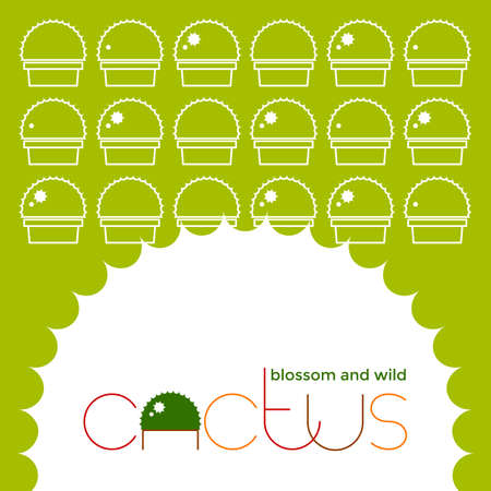 Cactus. Cactus background. Design template.のイラスト素材