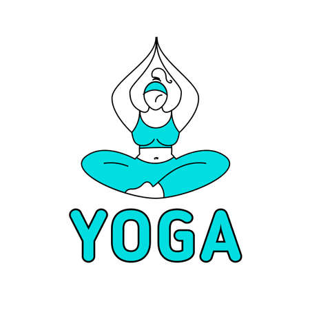 Yoga Woman Body Concept. Design Illustration template.のイラスト素材