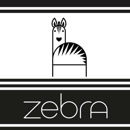 Zebra sign on stripes background.  Design template.のイラスト素材
