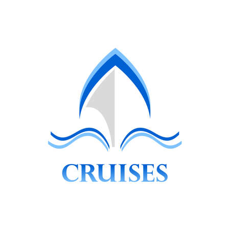 Ocean Ship - sign concept. Sea boat illustration. template.のイラスト素材