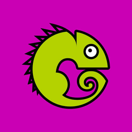 Chameleon. Animal symbol. Lizard pictogram, vector sign isolated.のイラスト素材