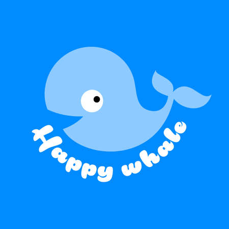 WHALE. Animal, aquatic symbol sign. Simple illustration for graphic and web design.のイラスト素材