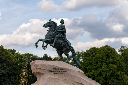 Saint Petersburg, Russia - July 25, 2023: Monument to Peter the Great (First) on Senate squareのeditorial素材