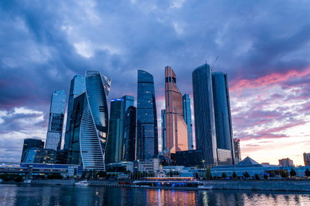 Moscow, Russia, July 22, 2023: International Business Center (Moscow City) at sunsetのeditorial素材