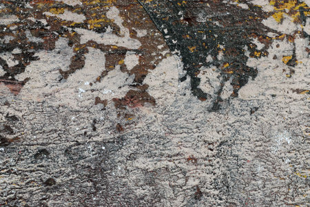 Aged, peeled and cracked paint on old rough dirty metal surface.Abstract  grunge texture background...