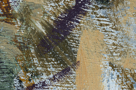 Aged, peeled and cracked paint on old rough dirty metal surface.
Abstract  grunge texture background with different colors : beige,brown, green,white,grey,purple.Close upの写真素材