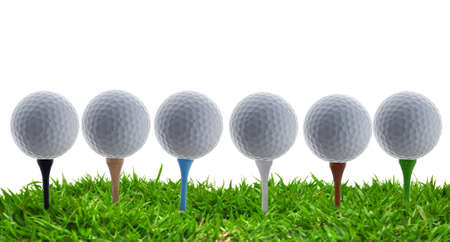 golf ball and grassの写真素材
