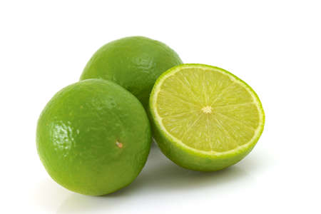 lime isolated on whiteの写真素材
