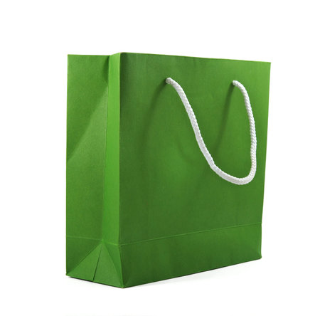 Green paper bagの写真素材
