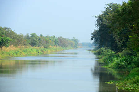 Canal in thailandの写真素材
