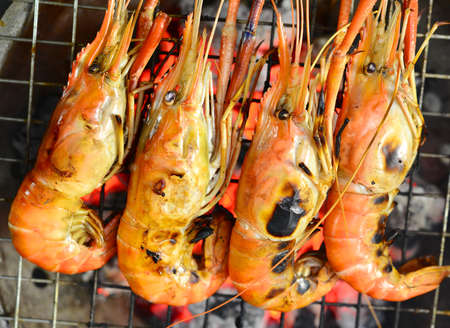 Grilled prawnsの写真素材