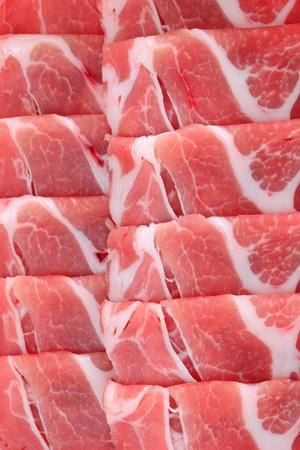 Raw Bacon Slicesの写真素材