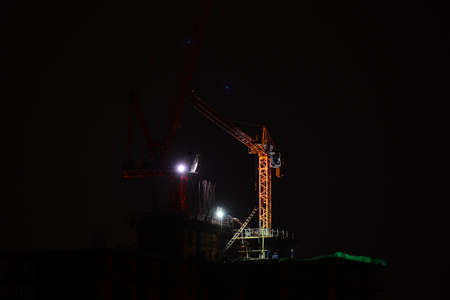 construction site at nightの写真素材