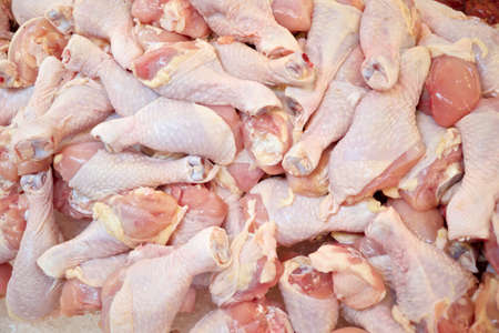 Raw Chicken Legs in Marketの写真素材