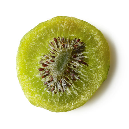 Dried kiwi isolated on whiteの写真素材