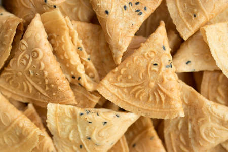 Thai sweetmeat made of flour, coconut milk and eggの写真素材