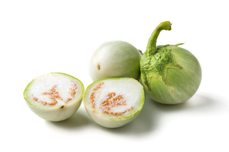 Thai eggplant isolated on whiteの写真素材