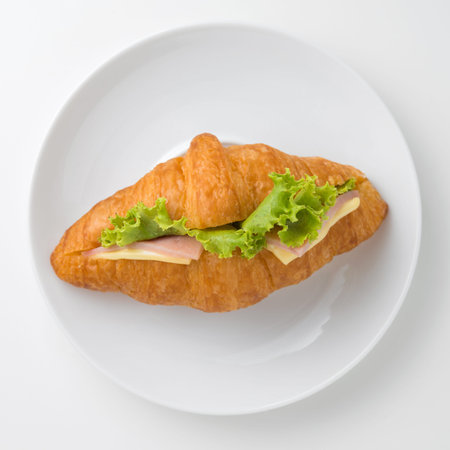 Ham and Cheese Croissant Sandwich.