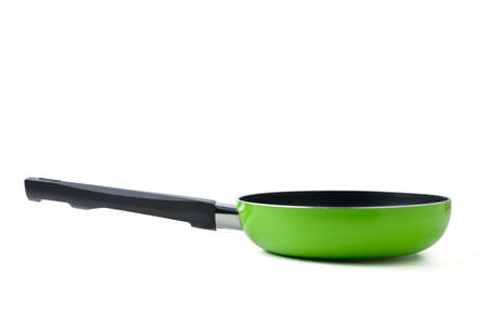 frying pan isolated on white, with clipping pathの写真素材