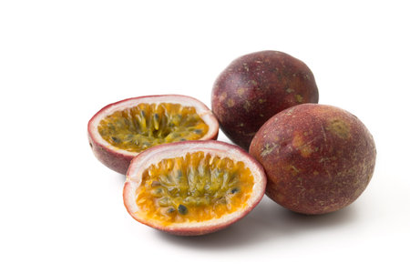 passion fruit on white background