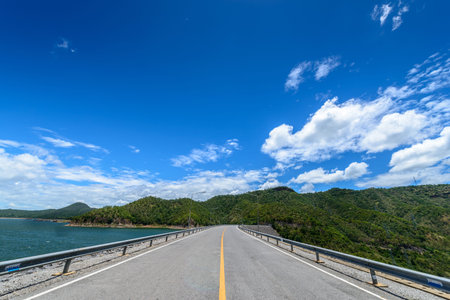 road on the mountainの写真素材