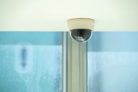 Dome security camera indoors