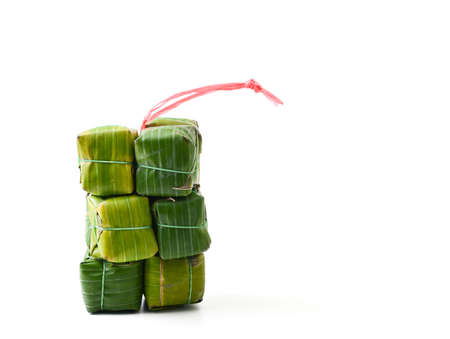 sour pork in banana leafの写真素材