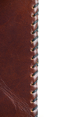 leather stitchの写真素材