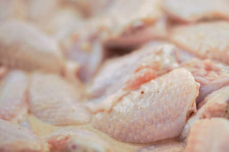 raw chicken wings withの写真素材