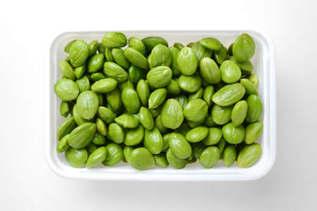 parkia speciosa in box isolated on whiteの写真素材