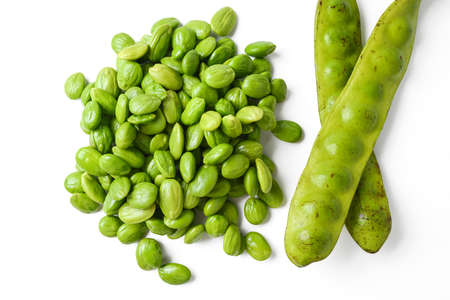 parkia speciosa heap on white backgroundの写真素材