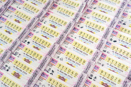 Thailand lottery ticket for sell in marketの写真素材