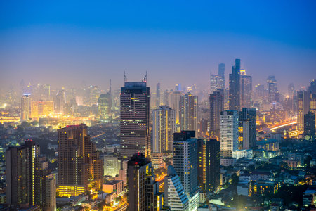 bangkok city at twilight