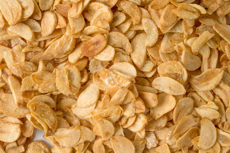 fried garlic backgroundの写真素材