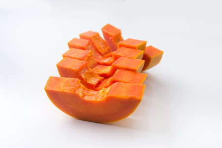 papaya isolated on a white backgroundの写真素材