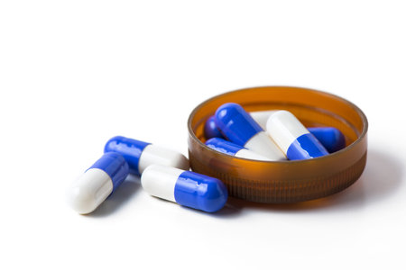 pills capsules isolated on white background