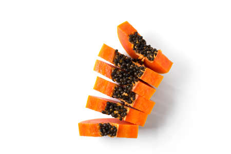 papaya isolated on a white backgroundの写真素材