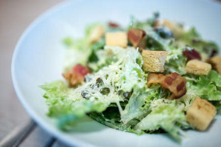 caesar salad with parmesan cheeseの写真素材