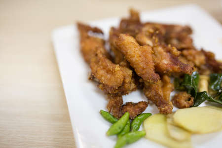 fried sour chicken wingsの写真素材