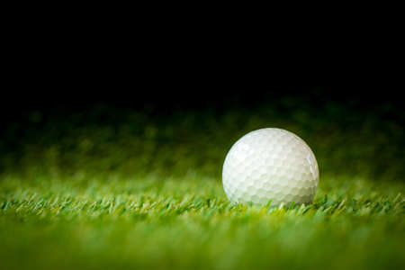 golf ball on fairwayの写真素材