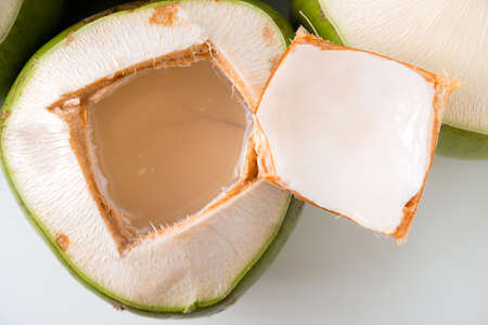 open fresh coconutの写真素材