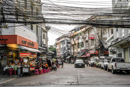 Bangkok, Thailand - August 9, 2017 : Thai street food with noodle in market at Ladprao soi 101, Bangkok Thailandのeditorial素材
