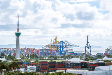 CHONBURI, THAILAND - SEPTEMBER 16, 2017: Containers Shipping on Laem Chabang Port, The biggest and busiest port of Thailand.のeditorial素材