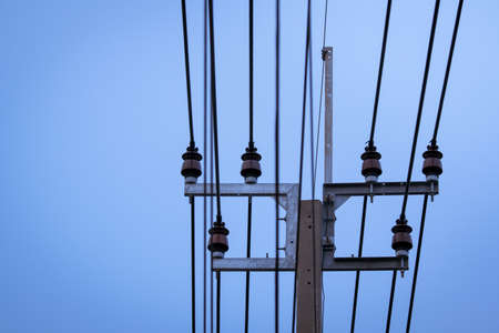 electric transmission pylonの写真素材