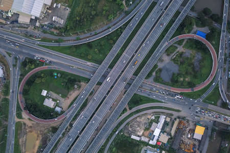 Aerial view of expresswayの写真素材