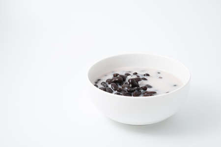 sweet sticky rice & black beans in coconut milkの写真素材
