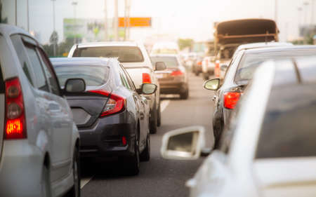 Traffic jam at highway in Bangkok, Thailandの写真素材