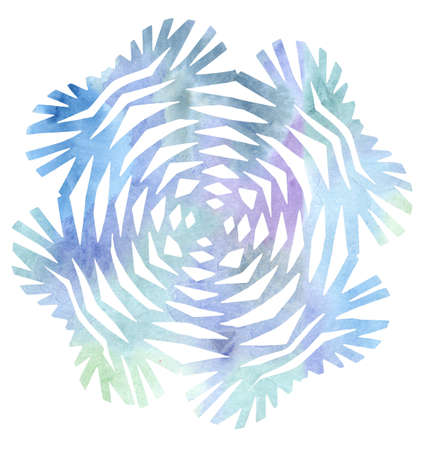 A blue snowflake on white background の写真素材